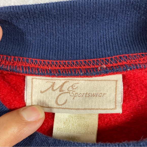 MCC Sweater Woman’s Large Red Christmas Sweatshirt Snowman Globe Red Sweater Top - Picture 5 of 12
